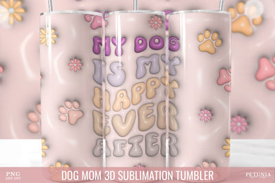 Dog Mom Inflated Tumbler, 3D Sublimation Tumbler Wrap Sublimation Petunia Digital Design 