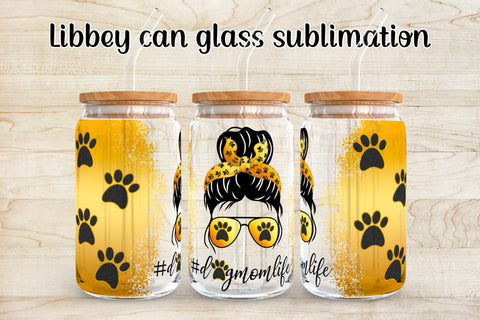 Dog mom libbey can glass | Dog mom life PNG Sublimation Svetana Studio 