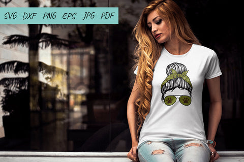 Dog mom life svg, Dog lover svg, Messy Bun, Paws print SVG Irina Ostapenko 