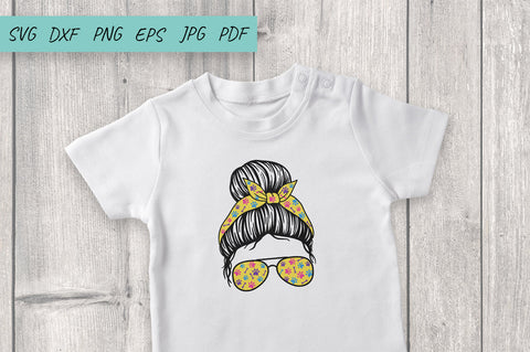 Dog mom life svg, Dog lover svg, Messy Bun, Paws print SVG Irina Ostapenko 