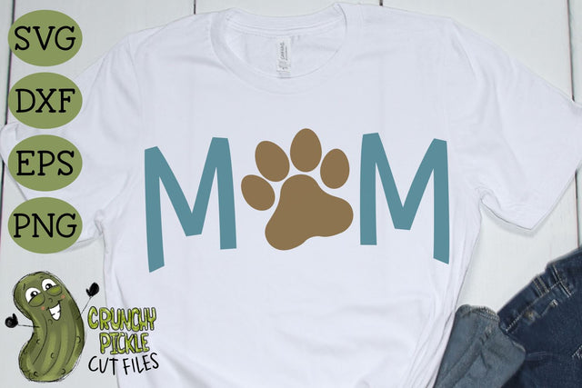 Dog Mom Paw SVG SVG Crunchy Pickle 