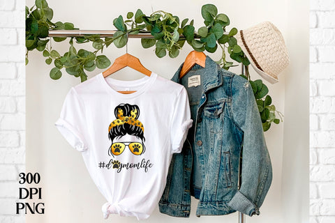 Dog mom PNG | Messy bun sublimation | Pet paws Sublimation Svetana Studio 