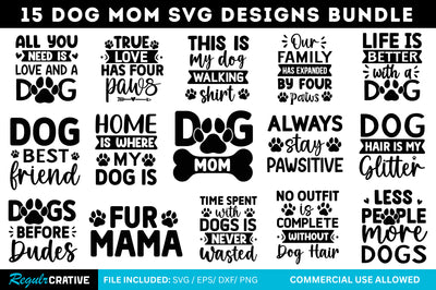 Dog Mom Svg Bundle SVG Regulrcrative 