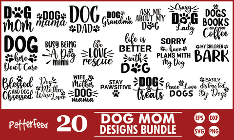 Dog Mom SVG Designs Bundle SVG PatternFeed8 