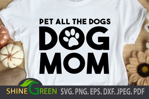Dog MOM SVG with Paw for Pet Lovers SVG Shine Green Art 