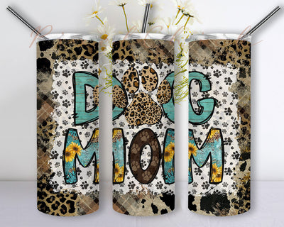 Dog Mom Tumbler 20oz Skinny Tumbler Sublimation, Dog Mom Western Tumbler PNG Sublimation PixelChick 