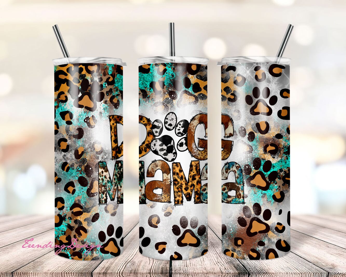 Bonus Mom Leopard 20 Oz Skinny Tumbler Graphic by