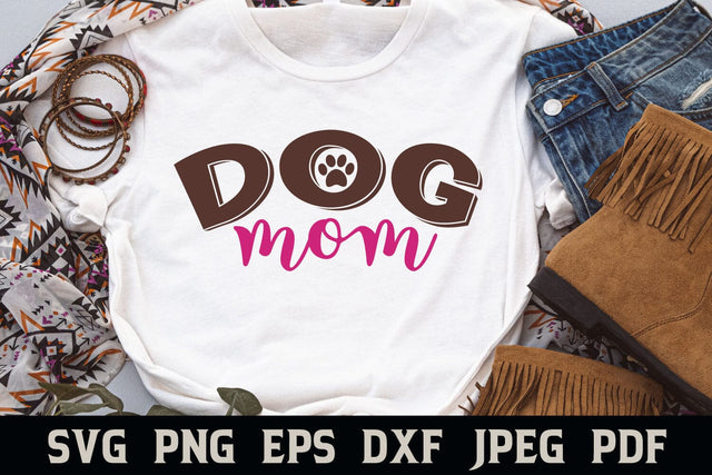 Dog Mom with Paw Print SVG Cut File SVG Shine Green Art 