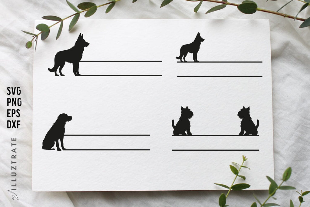 Dog Monogram SVG Cut File | Dog Split Monogram for Cricut or digital ...