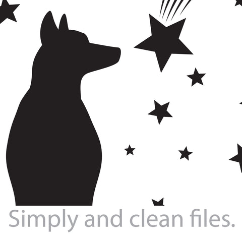 Dog, moon and stars SVG TribaliumArtSF 