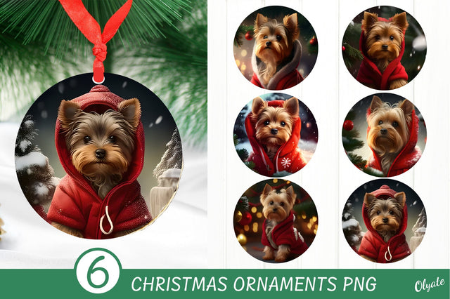 Dog Ornament Bundle. 3D Dog Christmas Sign Bundle Sublimation Olga Terlyanskaya 