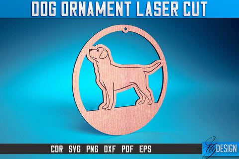 Dog Ornament Laser Cut SVG | Dog Laser Cut SVG Design | CNC Files SVG Fly Design 