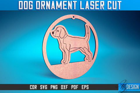 Dog Ornament Laser Cut SVG | Dog Laser Cut SVG Design | CNC Files SVG Fly Design 