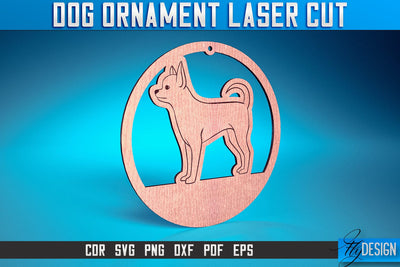 Dog Ornament Laser Cut SVG | Dog Laser Cut SVG Design | CNC Files SVG Fly Design 