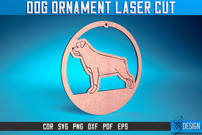 Dog Ornament Laser Cut SVG | Dog Laser Cut SVG Design | CNC Files SVG Fly Design 