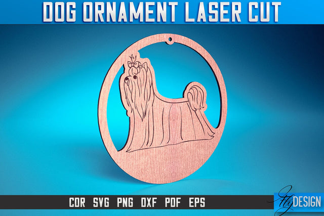 Dog Ornament Laser Cut SVG | Dog Laser Cut SVG Design | CNC Files SVG Fly Design 