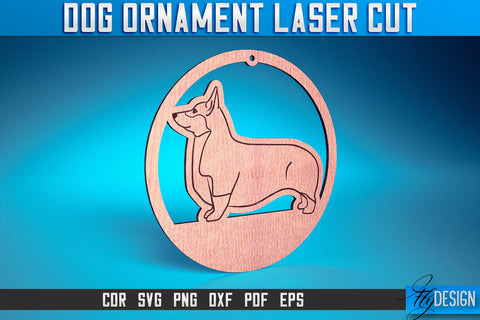 Dog Ornament Laser Cut SVG | Dog Laser Cut SVG Design | CNC Files SVG Fly Design 