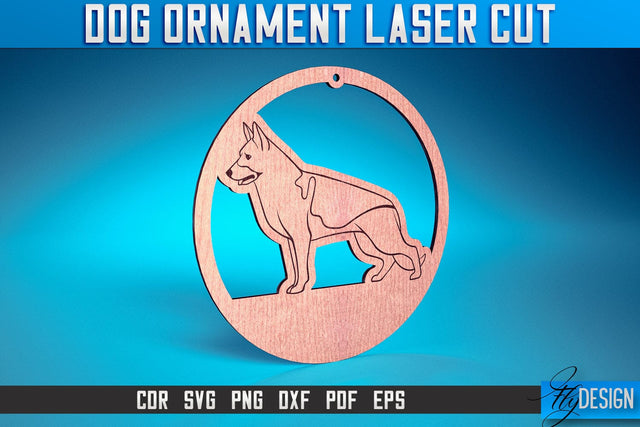 Dog Ornament Laser Cut SVG | Dog Laser Cut SVG Design | CNC Files SVG Fly Design 