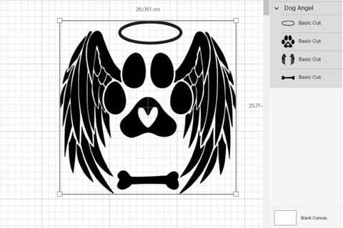 Dog Paw Christmas Memorial Ornament SVG Angel Wings Cut File SVG OrangeBrushStudio 