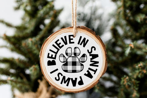 Dog Paw Christmas Ornament SVG Santa Paws Round Ornament SVG OrangeBrushStudio 