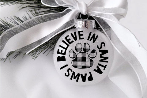 Dog Paw Christmas Ornament SVG Santa Paws Round Ornament SVG OrangeBrushStudio 