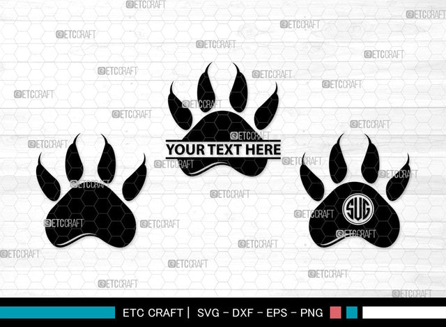 Dog Paw Monogram SVG | Pawprint Svg | Pet Paw Print Svg | Dog Love Svg | Animal Paw Svg | Dog Paw Clipart SVG ETC Craft 