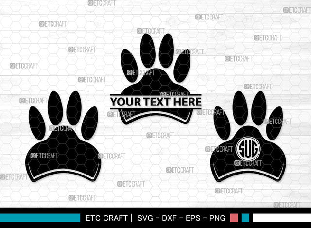 Dog Paw Monogram SVG | Pawprint Svg | Pet Paw Print Svg | Dog Love Svg | Animal Paw Svg | Dog Paw Clipart SVG ETC Craft 