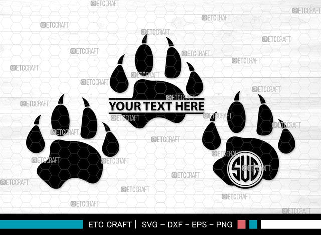 Dog Paw Monogram SVG | Pawprint Svg | Pet Paw Print Svg | Dog Love Svg | Animal Paw Svg | Dog Paw Clipart SVG ETC Craft 