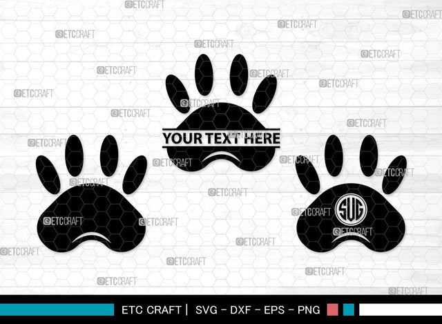 Dog Paw Monogram SVG | Pawprint Svg | Pet Paw Print Svg | Dog Love Svg | Animal Paw Svg | Dog Paw Clipart SVG ETC Craft 