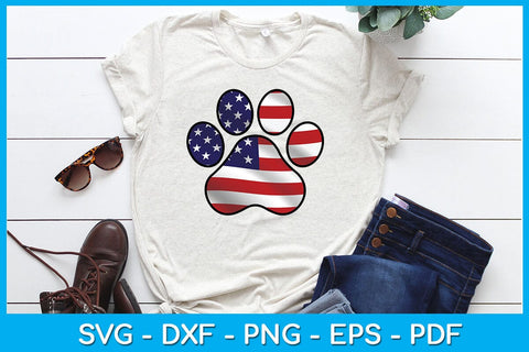 Dog Paw Print 4th Of July Sublimation PNG Bundle SVG Creativedesigntee 