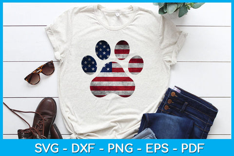 Dog Paw Print 4th Of July Sublimation PNG Bundle SVG Creativedesigntee 