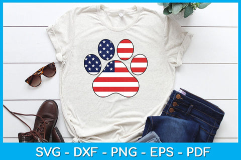 Dog Paw Print 4th Of July Sublimation PNG Bundle SVG Creativedesigntee 
