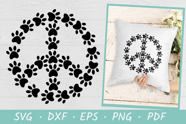 Dog paw print SVG | Sign Peace SVG | Dog SVG SVG Irina Ostapenko 