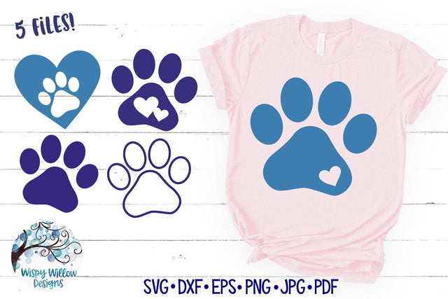 Dog Paw Prints SVG SVG Wispy Willow Designs 