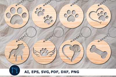Dog paw Round Keychain SVG Bundle SVG MD JOYNAL ABDIN 
