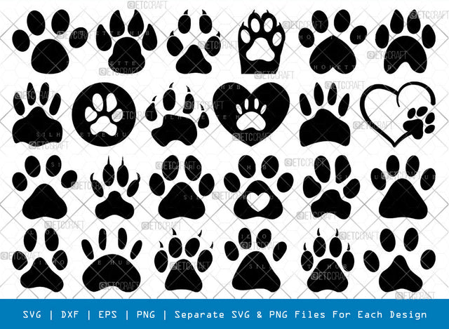 Dog Paw SVG, Dog Paw Silhouette, Cat Paw Svg, Animal Paw Svg, Dog Svg, Pat Svg, Paw Print Svg, Dog Paw Bundle SVG ETC Craft 