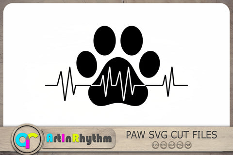 Dog Paw Svg, Paw Svg, Paw Clipart, Heartbeat Svg SVG Artinrhythm shop 