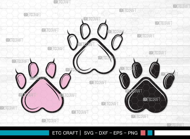 Dog Paw SVG | Pawprint Svg | Pet Paw Print Svg | Dog Love Svg | Animal Paw Svg | Dog Paw Clipart SVG ETC Craft 
