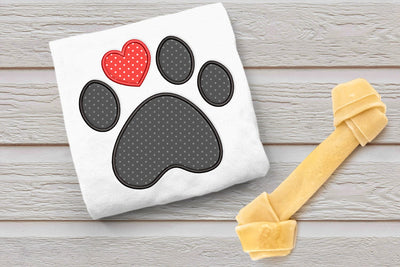 Dog Paw with Heart Toe Applique Embroidery Embroidery/Applique DESIGNS Designed by Geeks 