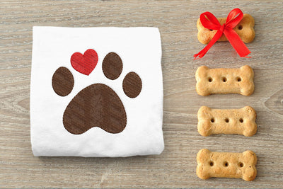 Dog Paw with Heart Toe Mini Embroidery Embroidery/Applique DESIGNS Designed by Geeks 