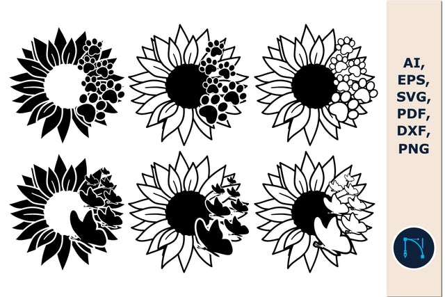 Dog Paw/butterfly Sunflower SVG bundle SVG MD JOYNAL ABDIN 