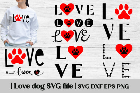Dog paws love SVG | Dog paws SVG SVG Svetana Studio 