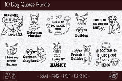 Dog quote bundle svg, Funny dog quotes svg, dog quote svg, t shirt design, Hand drawn. Funny quote SVG Createya Design 