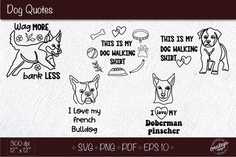 Dog quote bundle svg, Funny dog quotes svg, dog quote svg, t shirt design, Hand drawn. Funny quote SVG Createya Design 