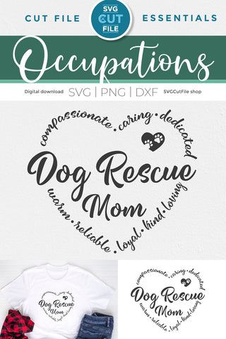 Dog Rescue Mom Pet Adoption svg SVG SVG Cut File 