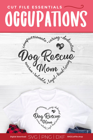 Dog Rescue Mom Pet Adoption svg SVG SVG Cut File 