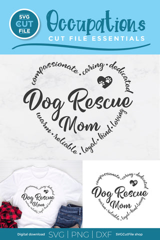 Dog Rescue Mom Pet Adoption svg SVG SVG Cut File 