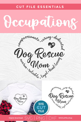 Dog Rescue Mom Pet Adoption svg SVG SVG Cut File 