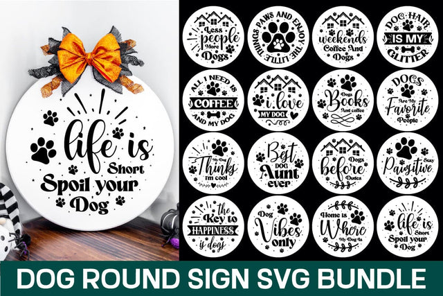Dog Round Sign Svg Bundle SVG designmaster24 