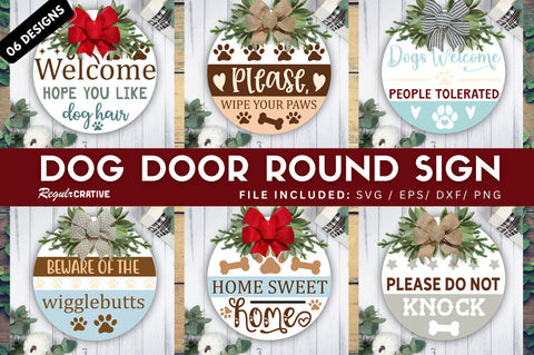 Dog Round Sign Svg Bundle SVG Regulrcrative 